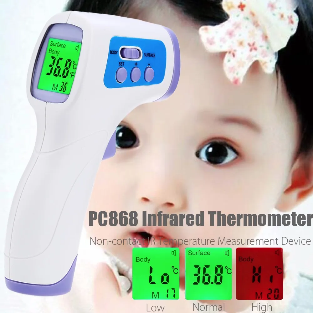 PC868 Infrared Gun Thermometer Baby/Adult Digital Multi Function Non