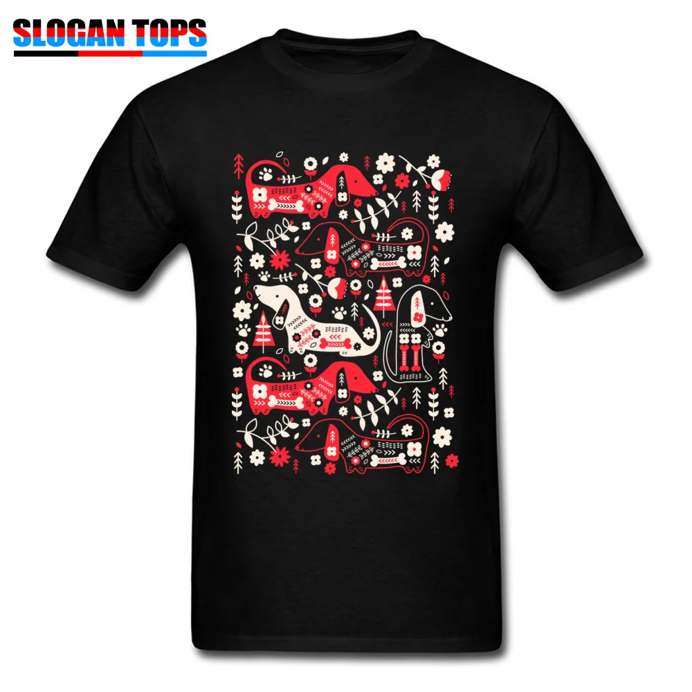 Funny Dog Folk Printed On T Shirts O-Neck 100% Cotton Men's T Shirt Short Sleeve Summer Autumn Printed On Tee-Shirts Dog Folk black