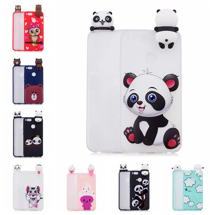 

3D Cartoon Owl Cases For Coque xiaomi Mi 5X A1 Case Soft Silicone 3D Squishy cat Panda Bear Case for Xiaomi Mi 6X redmi 5A Cover