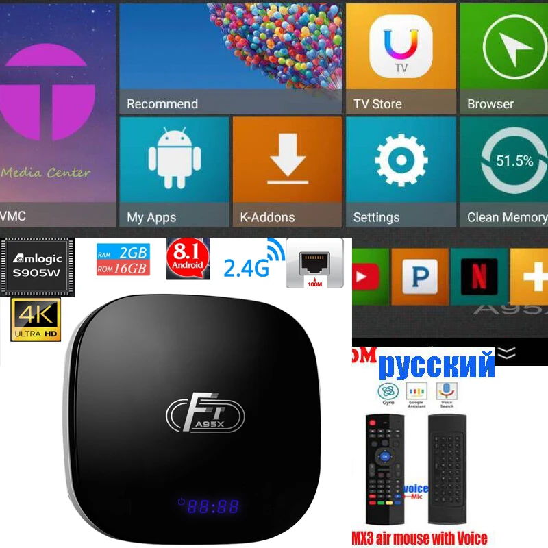 

A95X F1 Android 8.1 TV Box vs hk1 mini tx3 mini 2GB RAM 16GB ROM Amlogic S905W 2.4G WIFI /100Mbps/4K H.265 supports av optical