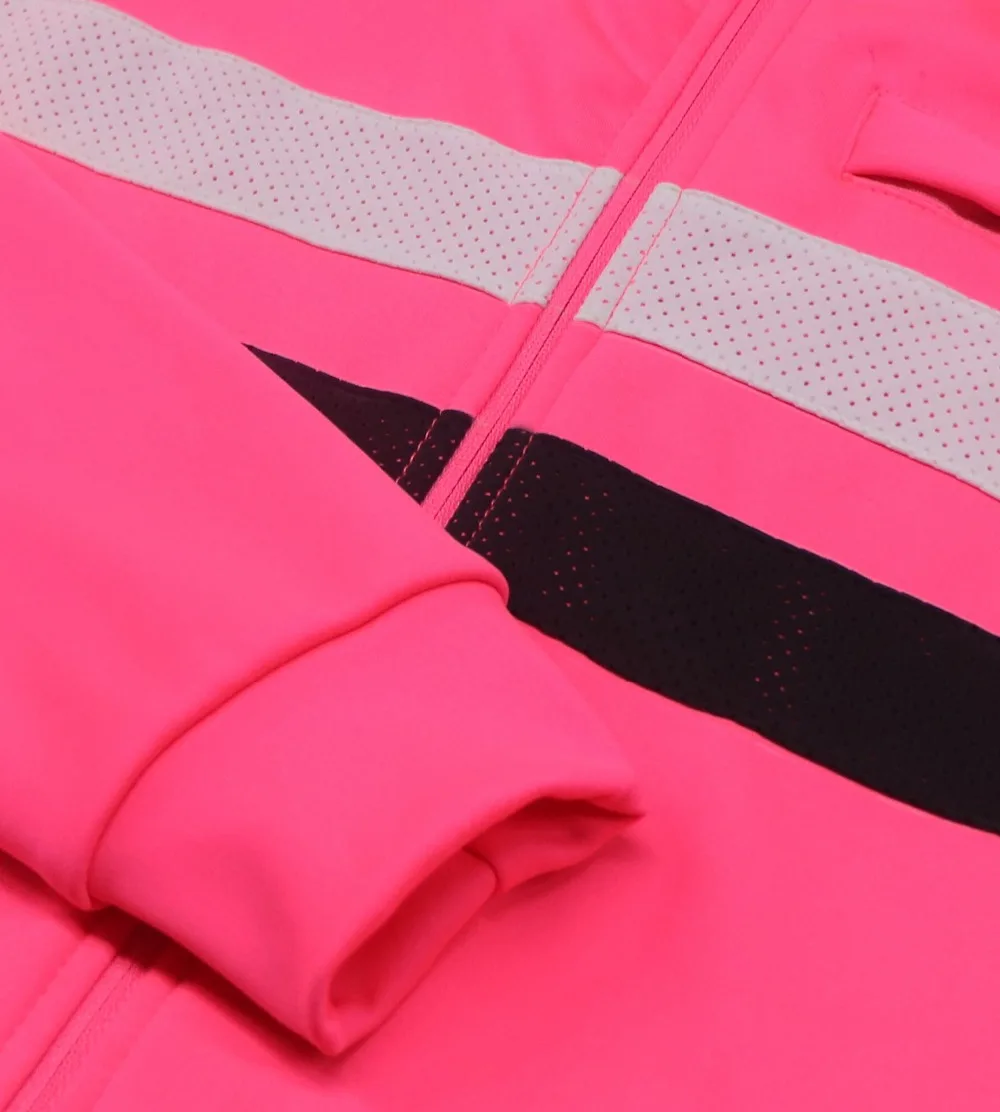 2018-NEW-High-vis-Pink-Classic-Winter-Thermal-fleece-Cycling-Jersey-long-sleeve-with-Reflective-stripe (1)