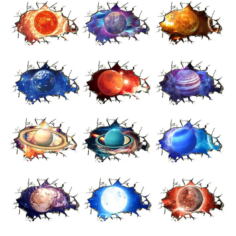 New 2019 3D Creative Wall Sticker Galaxy Star Stickers for Ceiling Decoration Water Proof Kids Room Living | Дом и сад
