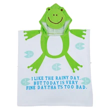 Хлопковое детское пляжное платье детский халат пляжное полотенце s плащ накидка Младенческая мультфильм животных с капюшоном детское банное полотенце(лягушка