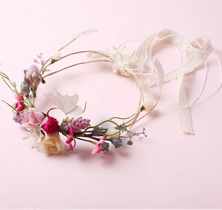 Корейский свадебный веночек, свадебный головной убор, повязка на голову, свадебное платье, венок ручной работы, цветок, головной убор, повязка на голову, подружка невесты