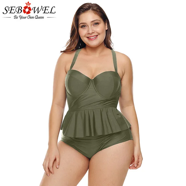 plus size peplum swimsuit