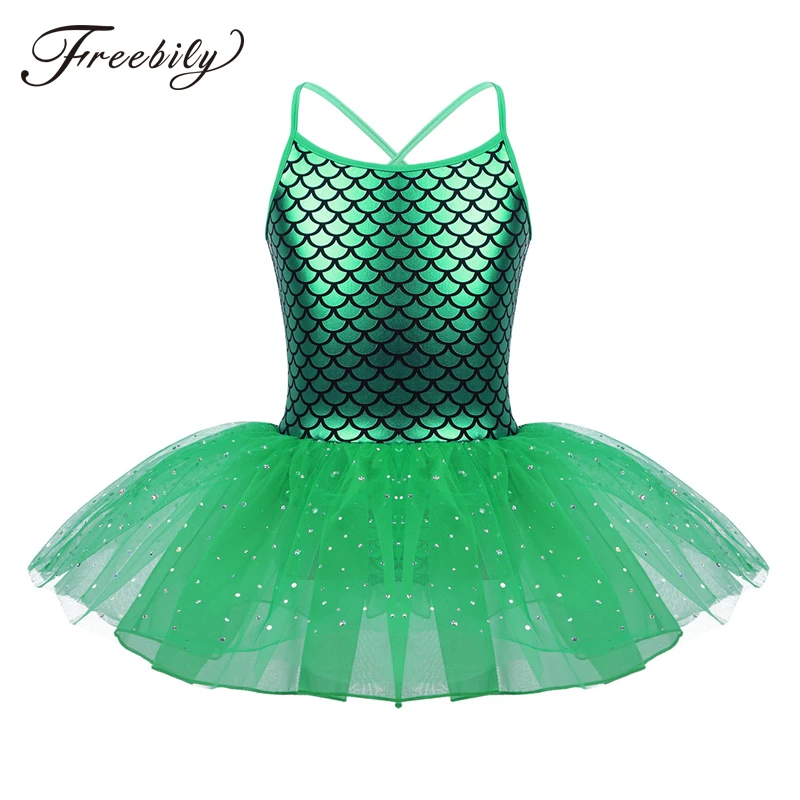 Kids Girls Glitter Green Mermaid ...