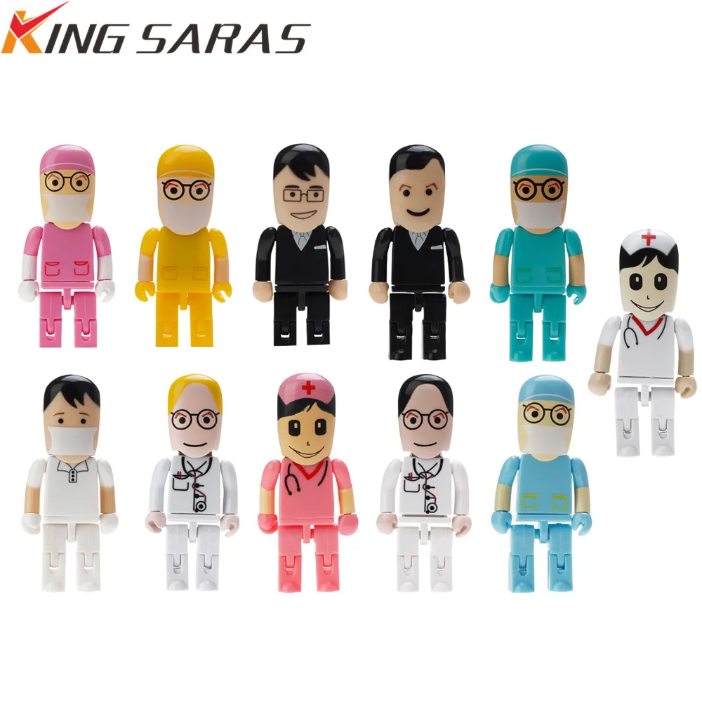 

Mini Doctors Nurse USB Flash Drive 32GB Cartoon USB 2.0 Pendrive 64GB 128GB Pen Drive 4GB 16GB Flash Memory Stick Free Shipping
