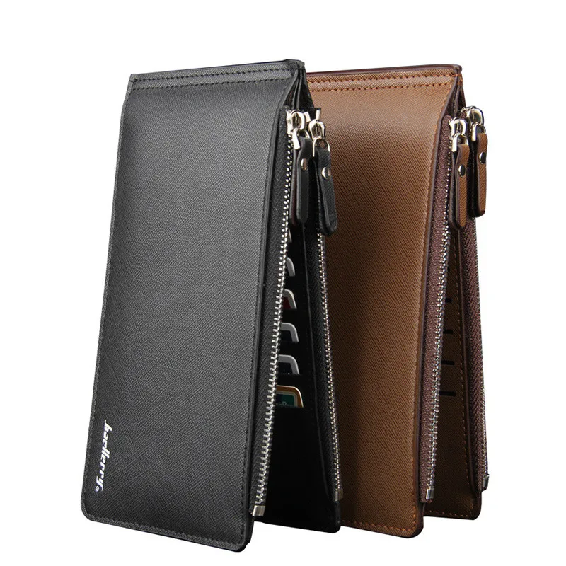 2017 New designer Real pu leather wallet men wallets luxury brand card holder phone pocket men&#39;s ...