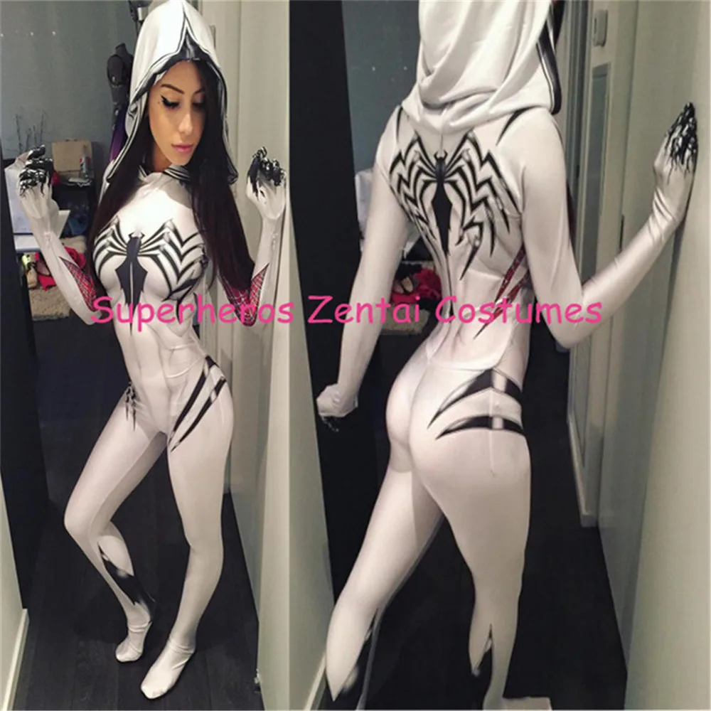 

Takerlama 3D Printed Anti-Gwenom Costume Anti-Gwen Stacy Cosplay Costume Symbiote-SpiderGwen Anti-Venom Spider Gwen Zentai Suit