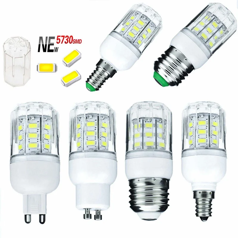 E27 E14 E12 E26 светодиодный лампы 5730 SMD 110V 220V DC 12V 24V 27 Светодиодный s 7 Вт светодиодный свет кукурузы лампы Рождественская лампа в форме свечи освещения