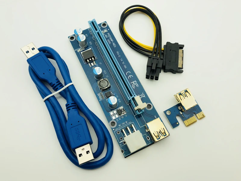 

Переходник для Райзера PCI-E PCI Express Molex 6Pin/SATA 1X 16X, 50 шт., кабель USB 3,0 светодиодный майнинга BTC