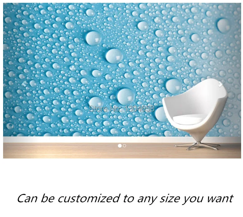 

Free shipping custom murals Aqua Dew Drops Wallpaper Mural sofa bedroom TV backdrop wallpaper