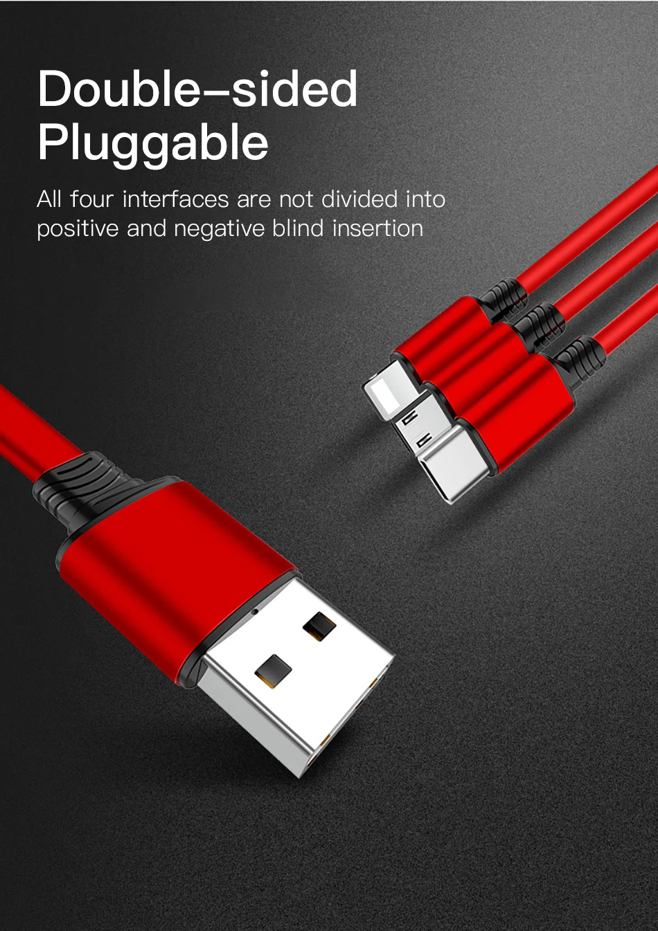 !ACCEZZ 3 in 1 Retractable USB Cable 3A Fast Charging For iPhone XS MAX Micro USB Type C For Samsung Xiaomi Huawei Mobile Phone (7)