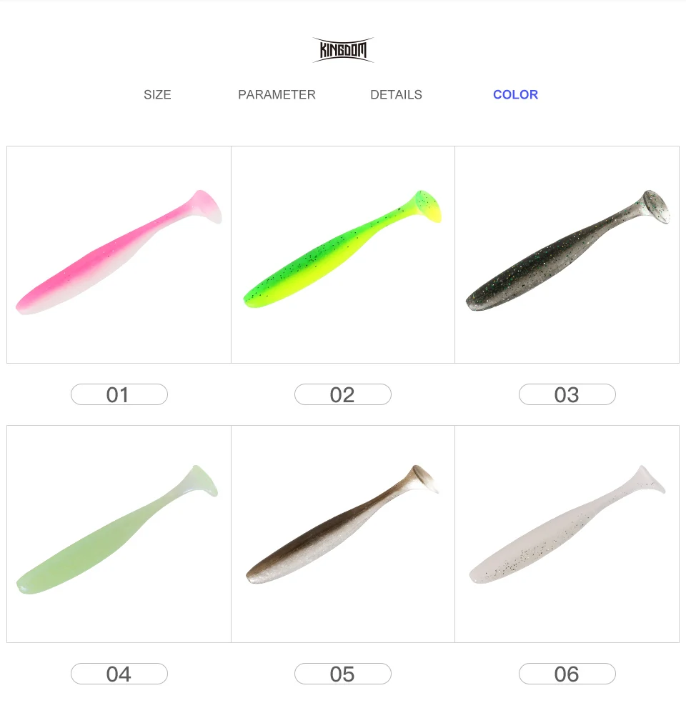 Kingdom New Vivid Worm Fishing Soft Lures 72mm 100mm Artificial Fishing Baits Jig Swim T-tail Fish Fishing Tackle Fishing Lures Peche (9)