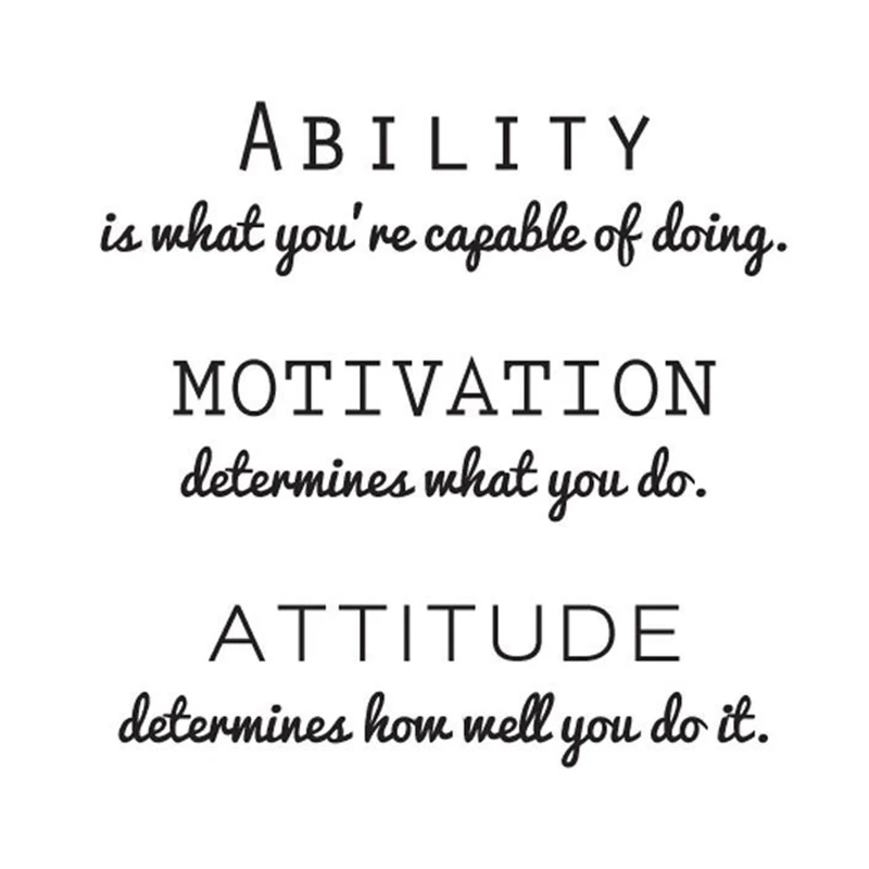 

HOT GCZW-"ABILITY MOTIVATION" English Decals Home Decor Decals:black