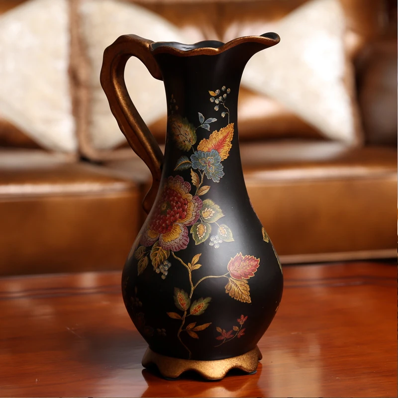 European Classical Ceramic Hand Painted Flower Vase Decorative Vintage