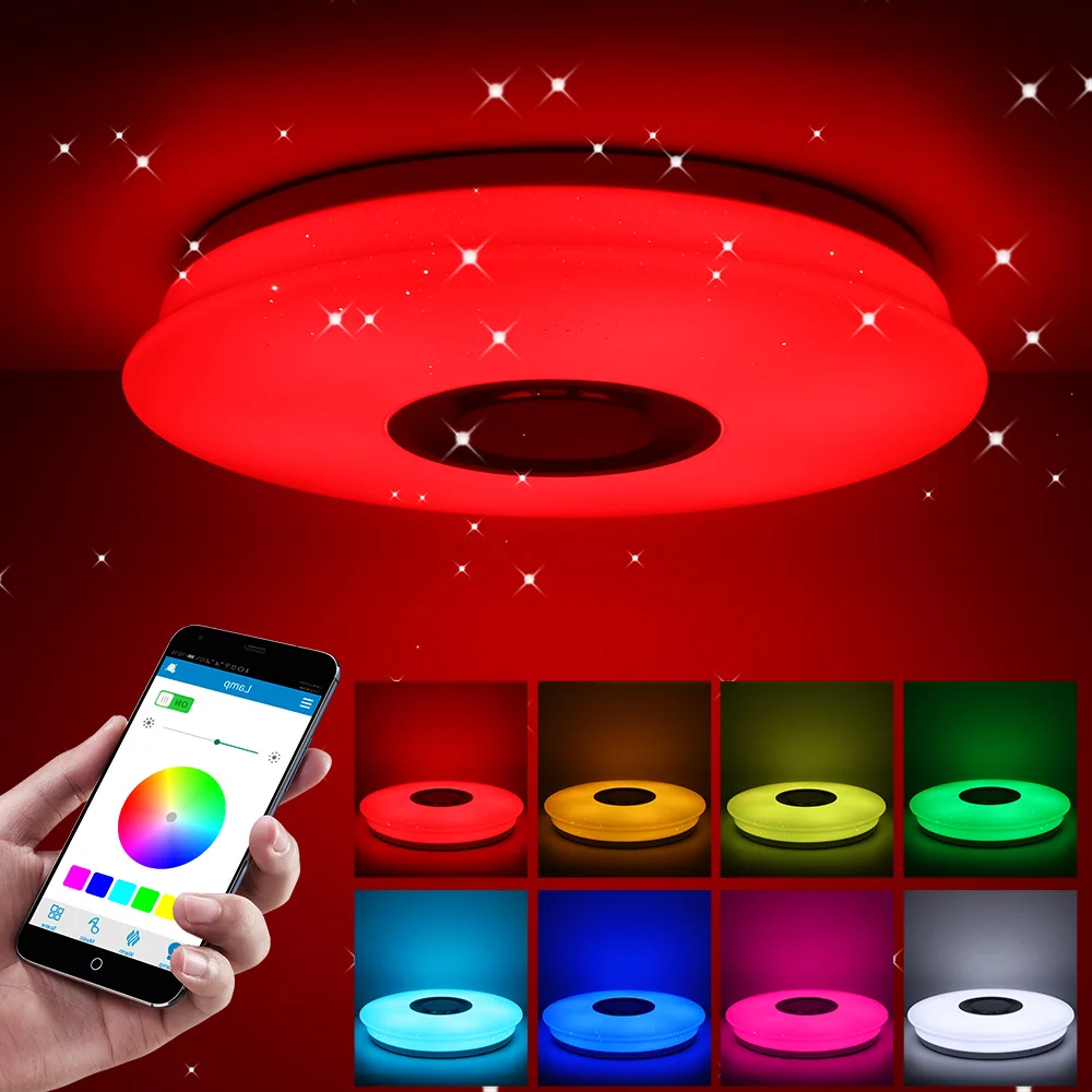 

36W 40W Smart Music LED Ceiling Lights RGB Dimmable APP Remote Control Modern Bluetooth Light Bedroom Lamps Ceiling Lamp