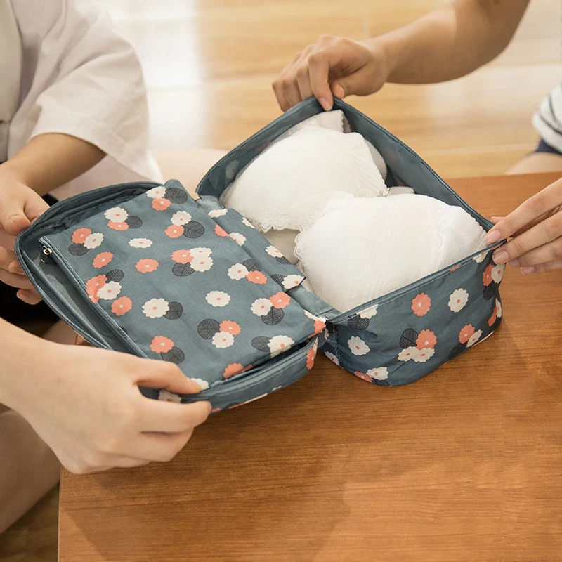 

Clothes Boxes Portable Underwear Bra boxes Nylon Waterproof Packing organizers Bins Fashion Makeup Bags Cosmetic Travel Bags 17