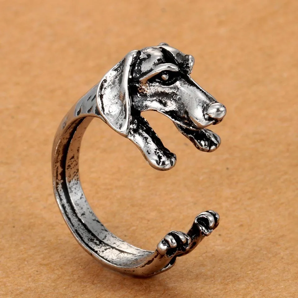 Новая мода 3 цвета старинный антикварный Пудель шик собака открытый размер кольцо симпатичное животное кольцо заводская цена женские ювелирные изделия - Цвет основного камня: H2003SL