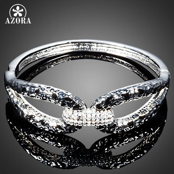

AZORA 2015 Lastest Design Clear Stellux Austrian Crystal Cuff Bangle Bracelet TB0082