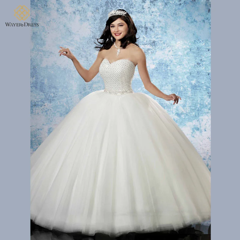 White Poofy Wedding Dress Sweetheart Fashion Dresses