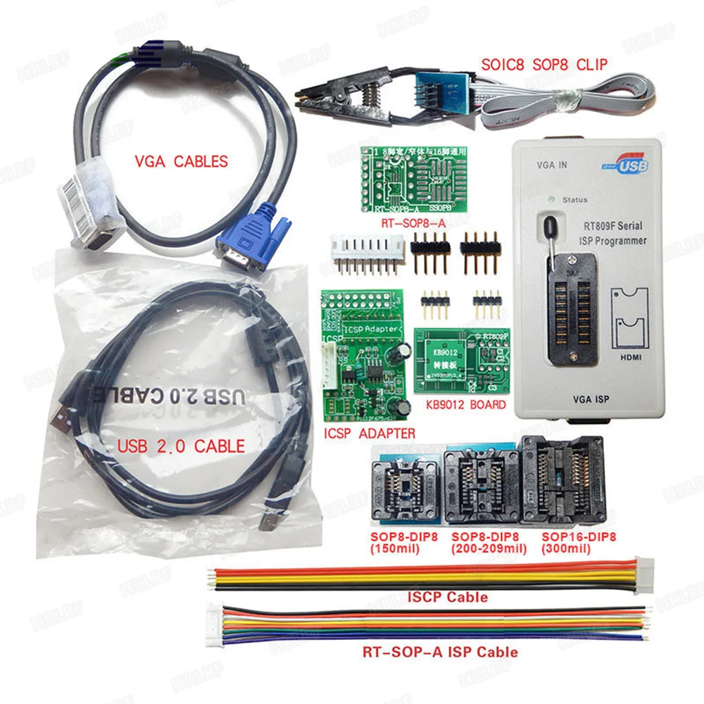RT809F programmer+8 adapters 1