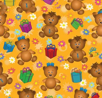 

teddy bear holiday cartoon gift boxes flowers orange backdrops Vinyl cloth High quality Computer print wall background