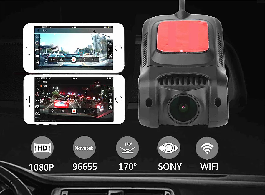 Скрытый мини автомобильный видеорегистратор FHD 1080P ночное видение Novatek 96655
