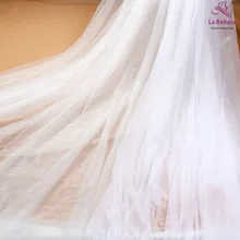 La Belleza 300cm width mesh pure white/beige /off white bridal viel fabric 2 ways stretch tulle 5 yards /lote