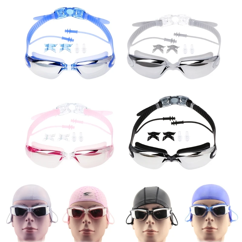 

Professional Swimming Glasses With Earplugs Adults Plating Waterproof Antifog Goggles Swimming Eyewear Men/Women Swim Accessory