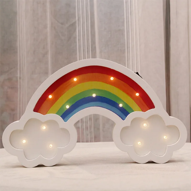 Buy Rainbow Led Lamp Night Light Wooden Warm white