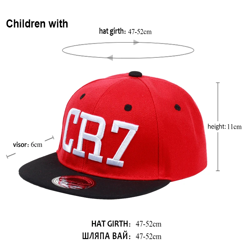 Baseball Cap Baseball Caps Brand Children Soccer Star Ronaldo CR7 Embroidery Kids Boys Girls Sports Snapback Hip-hop Caps