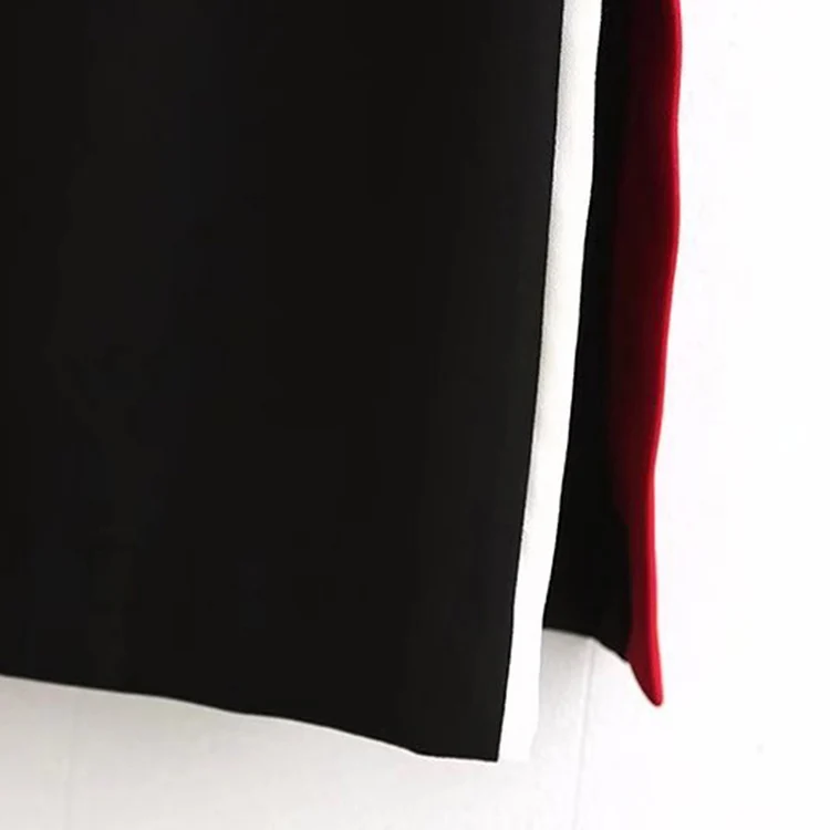 Manera Stock De En Libre Del La Cintura Remiendo Alta Negro Faldas Straight Envío Falda wPqE7cdd4