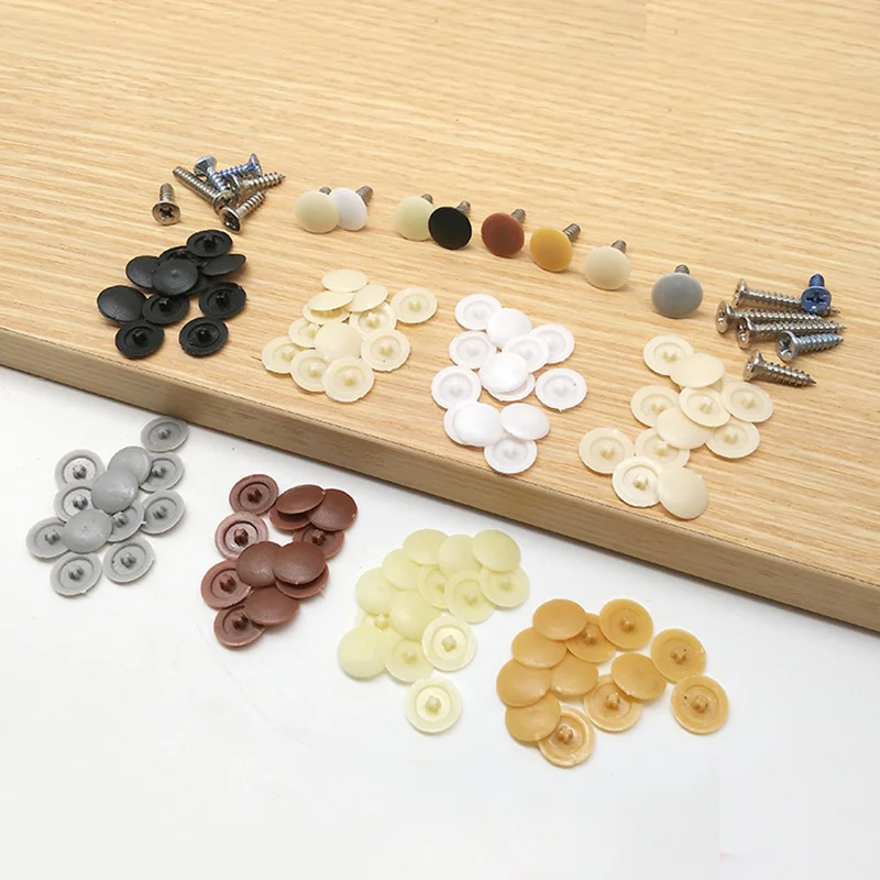 

100pcs Practical Self-tapping Screws Decorative Cover Plastic Nuts Bolts Covers Exterior Protective Cap Furniture Hardware