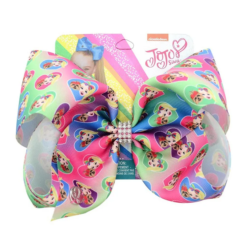 8 "Jojo Siwa заколка для волос красный поцелуй бант Дети ручной работы ленты банты