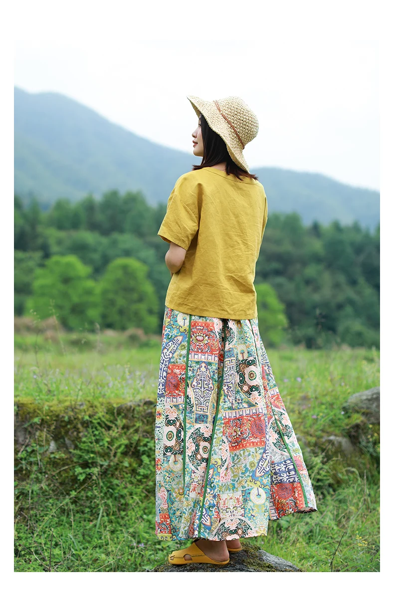 LZJN Women Tops Blouses 2019 Summer O Neck Short Sleeve Cotton Linen Shirt Casual Loose Work Blouse Retro Party Top Blusas  (13)