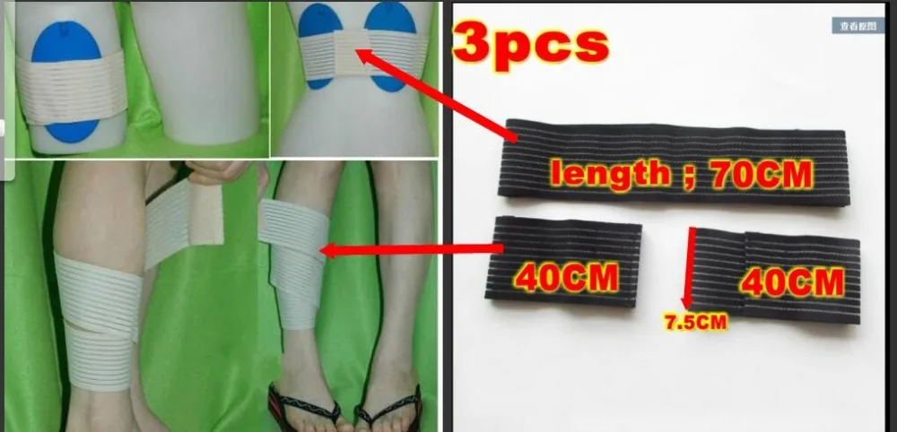 

3pcs Stretch Bands for TENS Machine Electrode Pads fixed action Reusable Sports Healt