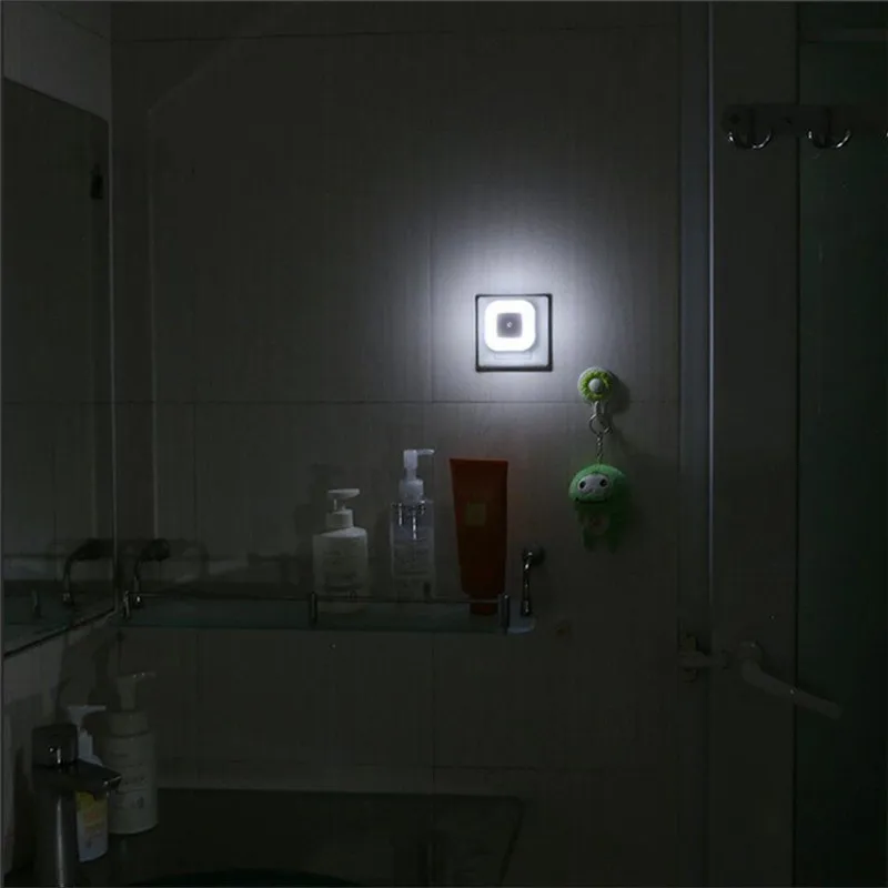 EU 220V Light Sensor AUTO NOOFF Mini LED Night Light Novelty Square Baby kids Bedroom Hallway Bedroom lamp Romantic Lights bulb (6)