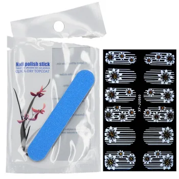 3D French Nail Art Sticker Dual-use template nail stickers Stamping DIY Manicure Stencil Guide Black Printed XF.JU080