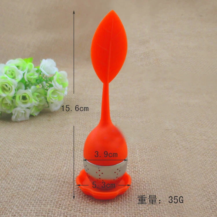 Tea Strainer with Cushion Food Grade Silicone Teaspoon Infuser Silicone Stainless Steel Leaf Tea Filter