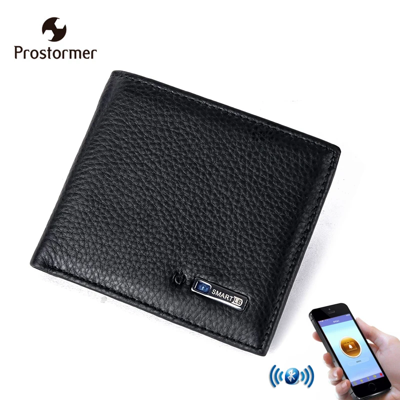 

Prostormer Smart Wallet Genuine Leather Anti Lost Bluetooth Alarm Men Purse Card Holder Portable GPS Tracker For IOS Android D30