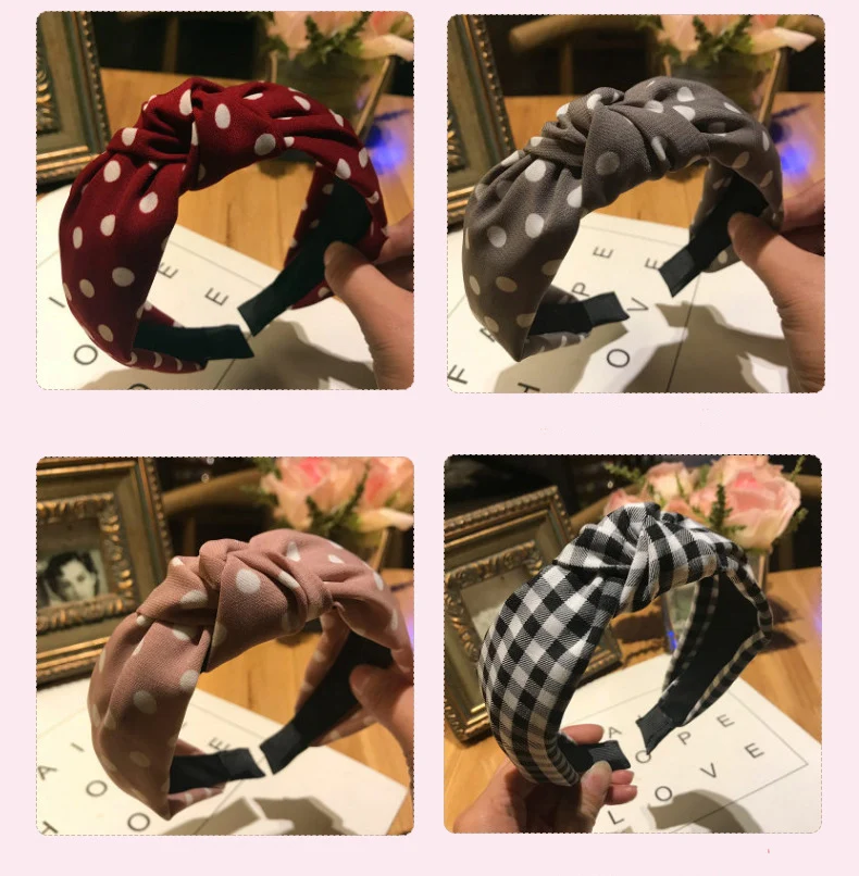 

2019 Knotted headband Korea wide-brimmed fabric cross simple adult wild 2019 fresh new jewelry wash hairpin Headwear