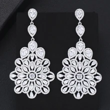 GODKI 72 мм Роскошная Тыква полный микро инкрустация кубическим цирконием женские свадебные обручение серьги ювелирные изделия зависимости