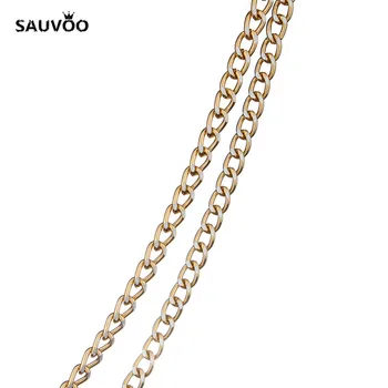 

SAUVOO 5Meters/lot Gold Color Metal Aluminum Open Link Chain 4*7*1mm fit DIY Necklace Bracelet Jewelry Materials F1649