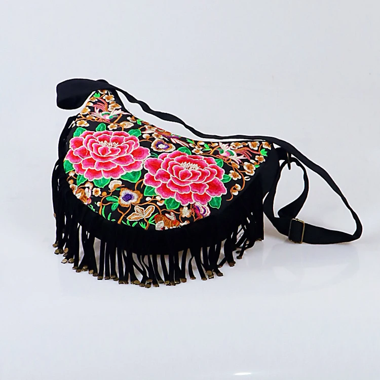 bags women shoulder crossbody bag fringe tassel handbags flower (3)
