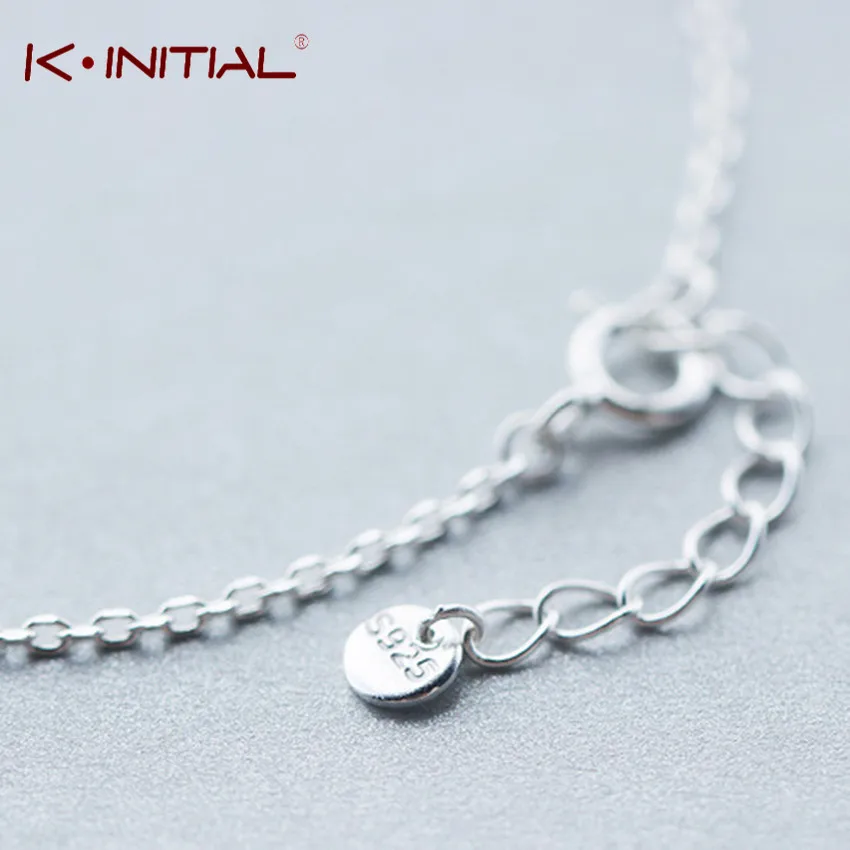 Kinitial 925 Серебряный Твист цепь браслет и стильный ювелирные изделия женские
