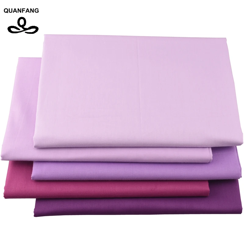 QUANFANG 5pcs/lot Solid Color Series Printed Twill Cotton Fabric For Patchwork DIY&ampSewing Cloth Quilting Material Baby Children | Дом и сад