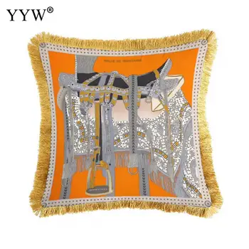 

Gold Bronzing Pillow Cases Luxury Geometric Cotton Pillow Case Bed Head Pillowcase Back Lumbar Bedroom Home Office Decorative