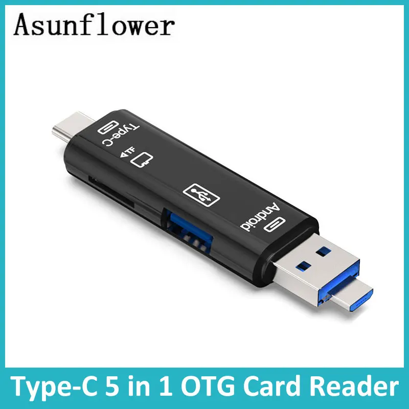 Micro USB 3.0 Smart Card Reader To Type-C Flash Drive Adapter For Computer Laptop Accessories OTG Multi-Function TF Card Gadget
