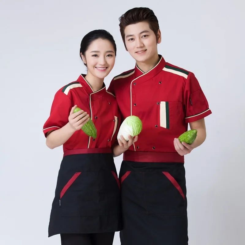 New Women's Short sleeved Chef Uniform Western Restaurant and Bread